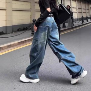 High Waist Wide Leg Denim Jeans